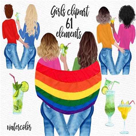 LGBTQ Girls Clipart LESBIAN COUPLES Lesbian Clipart Gay C Inspire Uplift