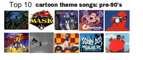 top 10 cartoon theme songs: pre-90's by saiyanpikachu on DeviantArt