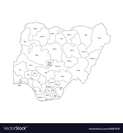 Nigeria Political Map Of Administrative Divisions Vector Image