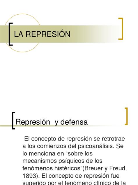 La Represion Ppt Interpretación Filosofía Psicoanálisis