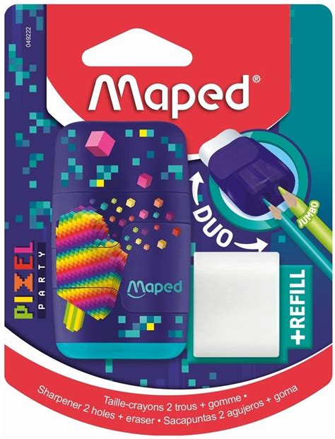 Temperówka z gumką Connect Pixel 2 otwory MAPED Maped