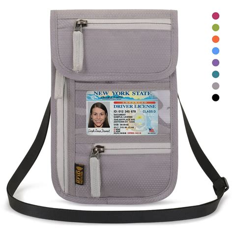 Junletu Airport Travel Neck Pouch Neck Wallet Stash Passport Holder Document Organizer With