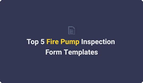 Top 5 Fire Pump Inspection Form Templates Joyfill