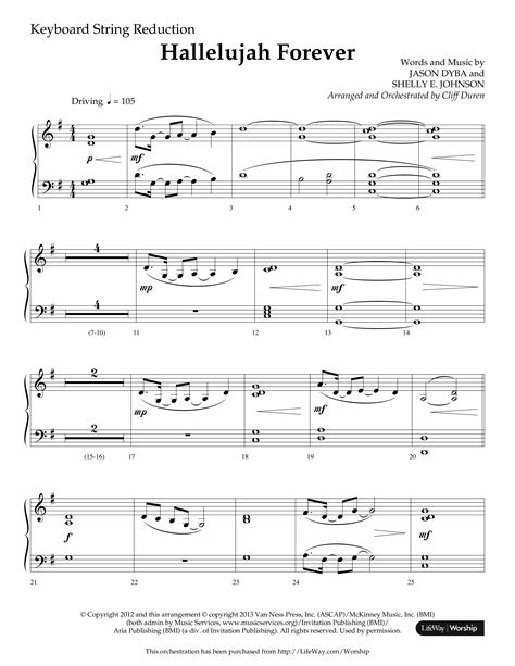 Hallelujah Forever Choral Anthem Satb String Reduction Sheet Music