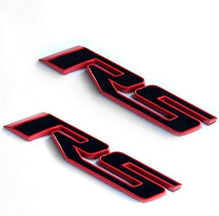 Yoaoo 2x OEM RS Emblem Badges 3d Logo For Camaro Series Red Frame Red