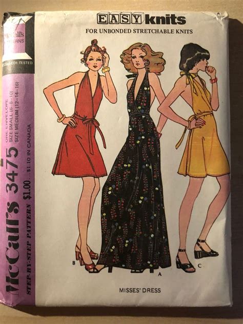 1970s Vintage Mccalls Sewing Pattern 3475 Easy Wrap Halter Etsy