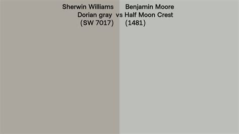 Sherwin Williams Dorian Gray Sw 7017 Vs Benjamin Moore Half Moon Crest 1481 Side By Side