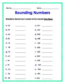 Rounding To The Nearest Tens