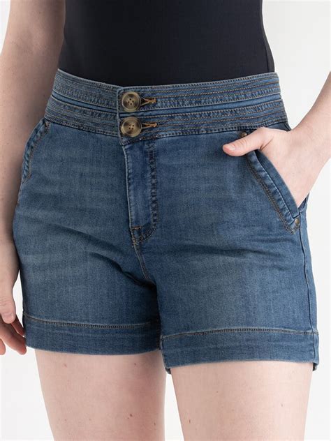 Stitch Waistband Denim Shorts One 5 One