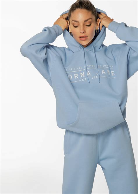 Lounge Fleece Hoodie Blue Lorna Jane Au