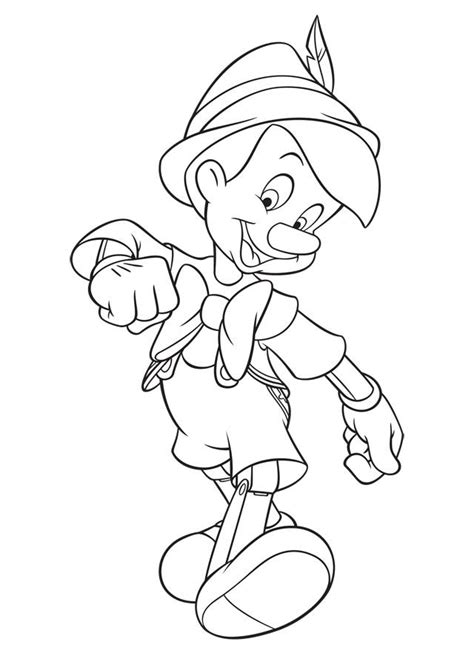 Coloriage Pinocchio simplement heureux dessin gratuit à imprimer