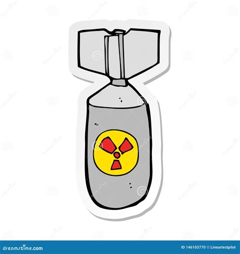 卡通核弹的贴纸 向量例证 插画 包括有 字符 例证 艺术 投炸弹者 设计 图画 减速火箭 146103770