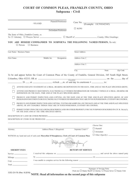 Subpoena Civil Fill Out Sign Online DocHub