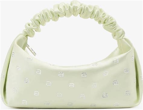 Alexander Wang Mini Scrunchie Logo Embellished Satin Bag Pris