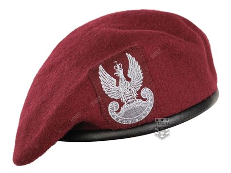 Wojskowy Polski Beret T Oczony Z Or Em Bordowy Hanet