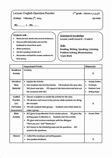 Different Types Of Lesson Plan Models Design Talk