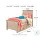 Willowton Whitewash Twin Single Side Underbed Storage Panel Bed From