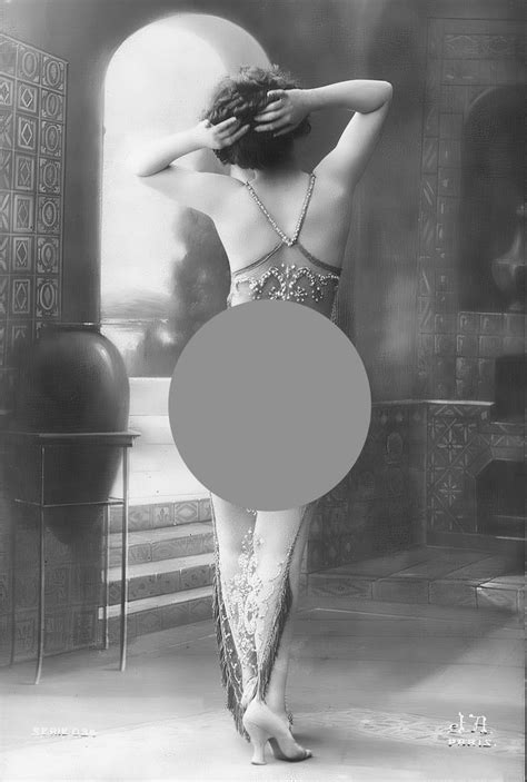 S Era Nude French Postcard Style Photography Black White Mature