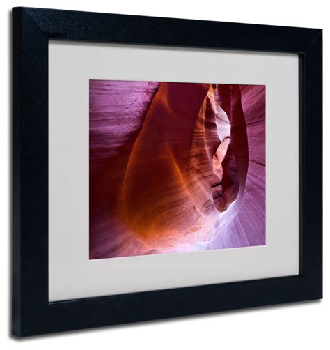 Antelope Canyon 4 Matted Framed Canvas Art By Pierre Leclerc 11 X