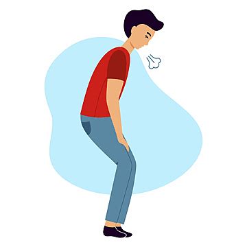 Cough Sick Person Vector Art PNG, Sick Man With Shortness Of Breath Or ...