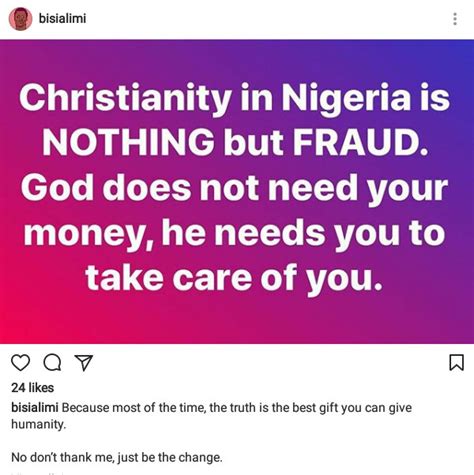 Christianity In Nigeria Is Nothing But Fraud Gay Right Activist Bisi