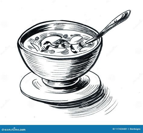 Dibujo De Sopa Cartoon Sopa De Pescado Cartoon Pintado A Mano