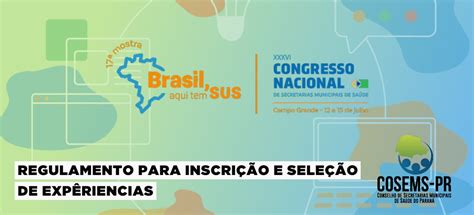 17ª Mostra “brasil Aqui Tem Sus” Estão Abertas As Inscrições Para As