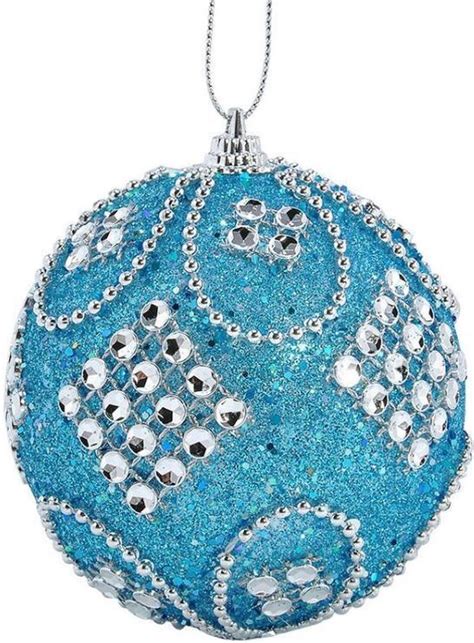 Kerst Kerstboom Decoratie Kerstbal Hanger Glitter Blauw