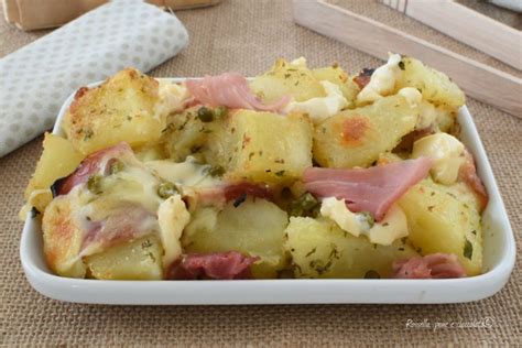 PATATE Al FORNO PROSCIUTTO COTTO E PISELLI Pronte In 20 Minuti