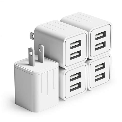 USB Wall Charger-5-Pack Dual Port USB Plug Cube-USB Cube Power Adapter ...