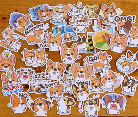 38 Pcs Corgi Sticker Packdog Stickersdecorative Etsy