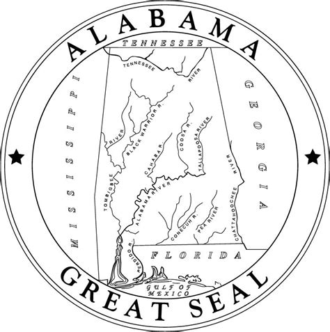 ArtStation - Alabama State Seal Vector File, badge, black white, svg ...