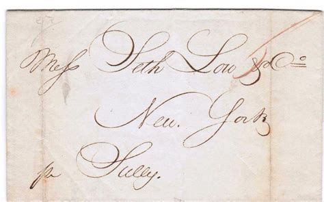 Per Sully Ship Notation On Stampless Folded Letter Paris To New York