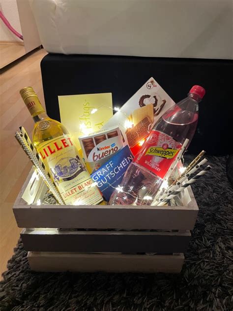 Geschenkkorb Lillet Geschenke Geburtstag Korb Selbstgemachte Geschenke