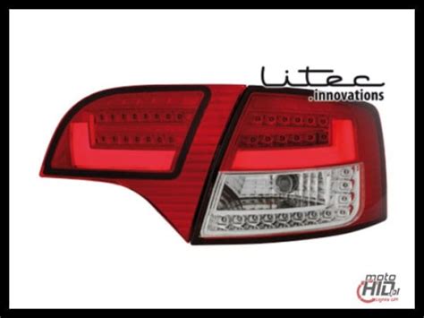 LITEC Lampy Tylne LED Audi A4 B7 Avant 04 08 LightBar Red Crystal