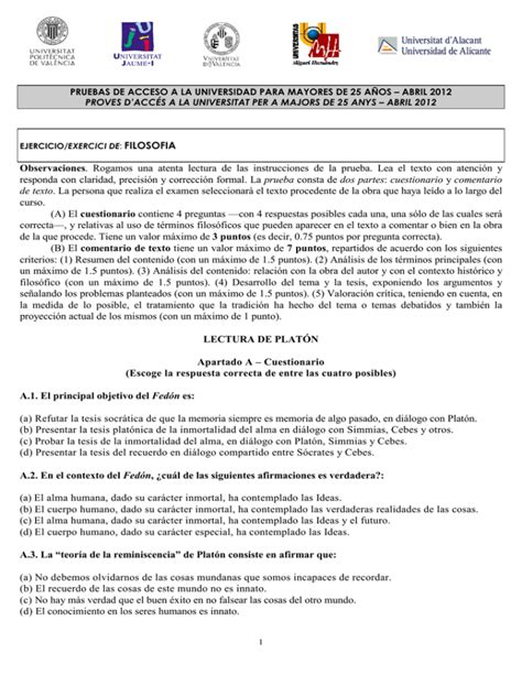 Pruebas De Acceso A La Universidad Para Mayores De Proves Dacc S