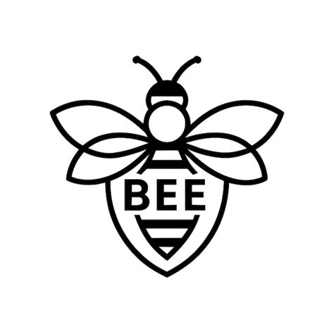 Concepto Del Logotipo De La Abeja Mel Fera Vector Premium