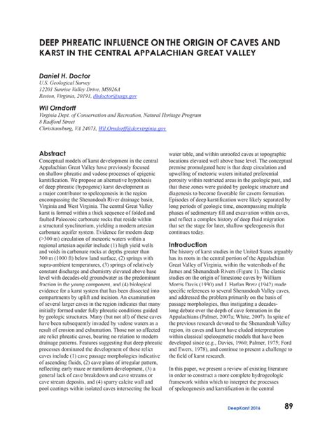 (PDF) Deep phreatic influence on the origin of caves and karst in the ...