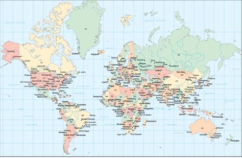 World Map Showing Countries