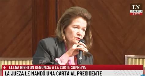 Renunci A Su Cargo La Nica Jueza De La Corte Suprema De Argentina