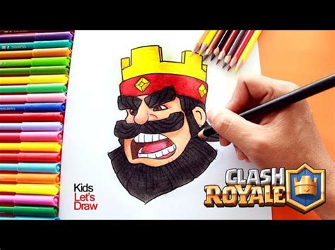 Dibujando Al Rey Rojo Clash Royale How To Drawing King Red Clash Royale