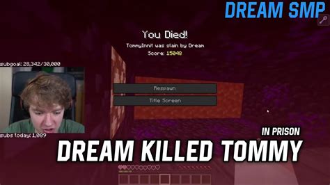 Dream Killed Tommyinnit In Prison Dream Smp Minecraft Youtube