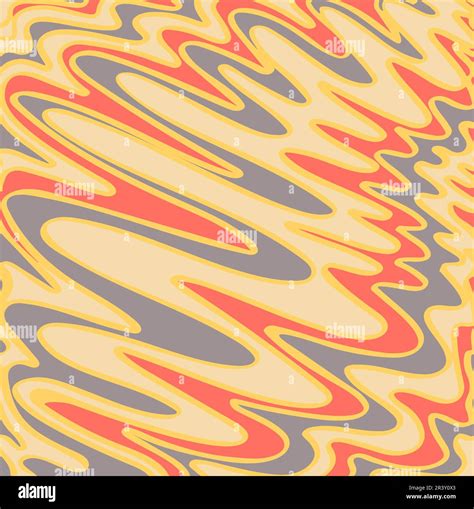 Groovy Wavy Square Banner Abstract Retro Line Art Aesthetic 70s Style