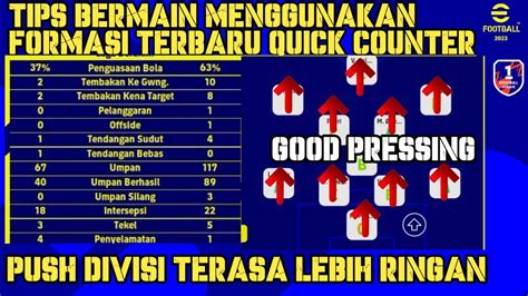 Tips Bermain Menggunakan Formasi Terbaru Quick Counter Susunan