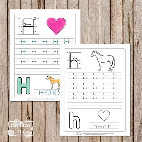 Letter H Trace Worksheet