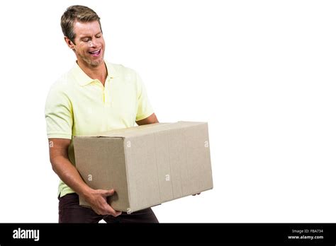 Close Up Of Man Holding Box Stock Photo Alamy