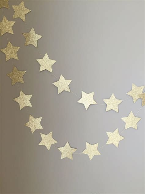 Twinkle Twinkle Little Star Gold Glitter Star Garland First - Etsy