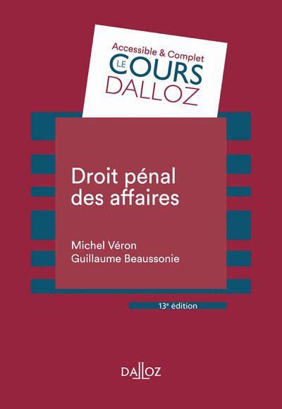 Droit P Nal Des Affaires Me Dition Broch Michel V Ron