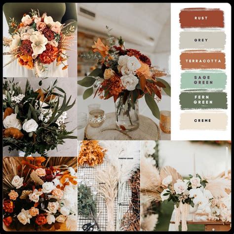 Floral Mood Board Fall Wedding Color Schemes Fall Wedding Colors