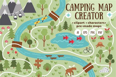 Camping Map Creator By Lexi Claus Thehungryjpeg